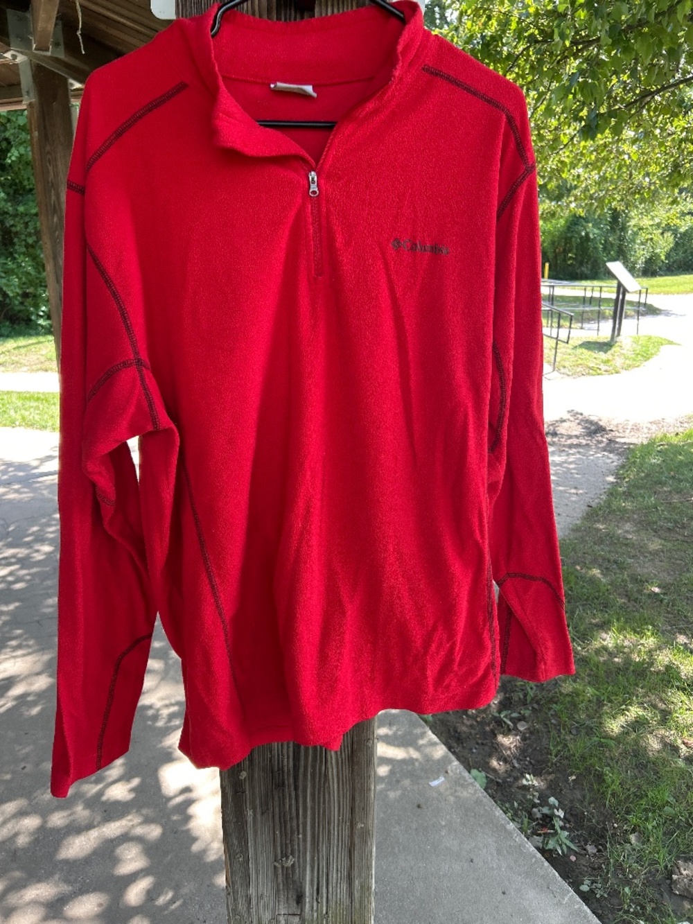 Red fleece quarter zip